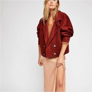 Free People Bella Dolman Wool Blend Coat Slouchy Oversized Size XS